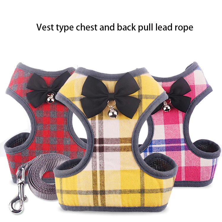 Wholesale Dog Harness and Leash Set Safety No Pull Adjustable with Soft Mesh Vest Harness for Small Dogs and Cats Walk Outdoor