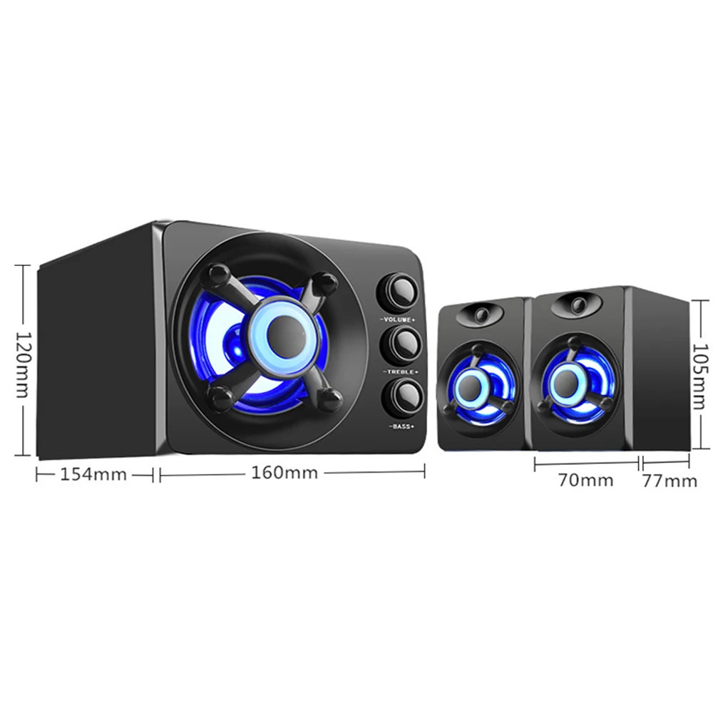 Creative Brand Desktop Stereo PC Computer Speakers 2.1 USB Subwoofer RGB Gaming Speaker