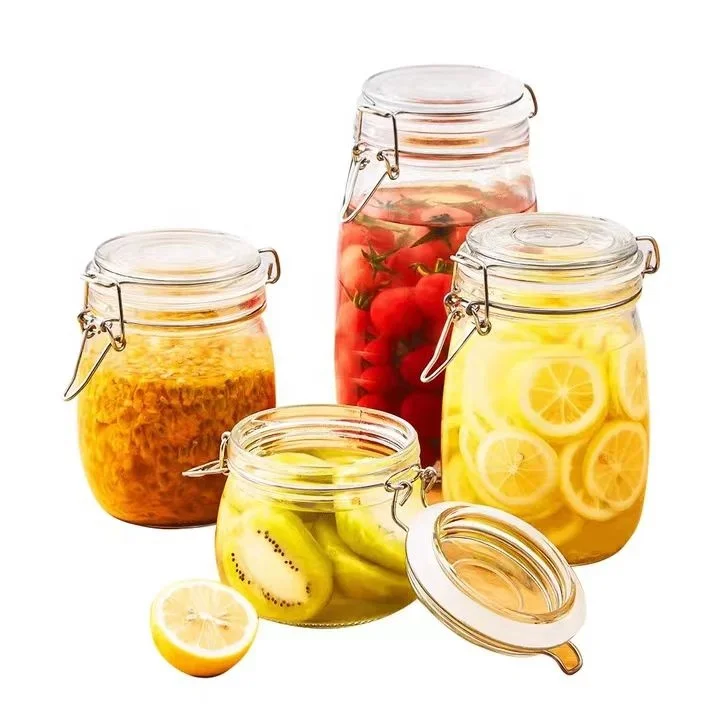 Good Quality Empty Multi-size Household Sealed Tank Glass Food Storage Tank Glass Jam Jar