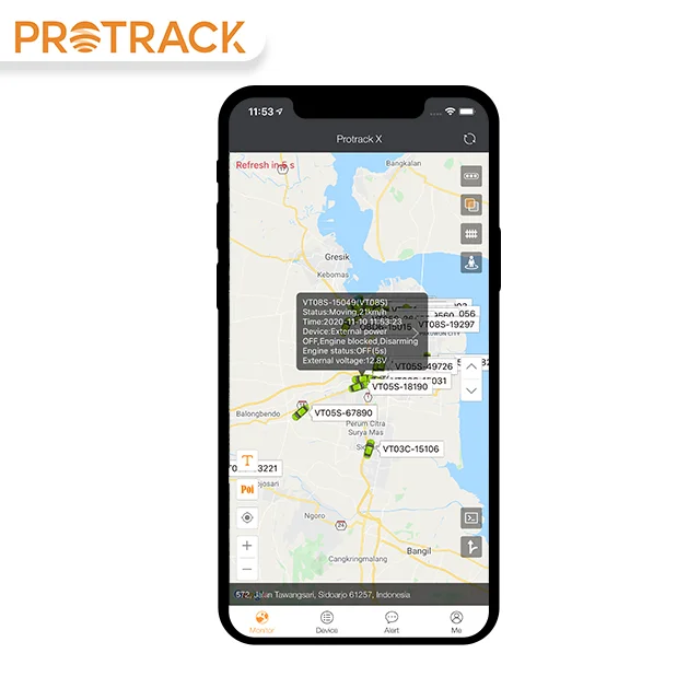 Программное обеспечение для отслеживания сети Protrack, сервисная платформа для vt05s vt08s obd5 tk102, Coban tk103, gt02, gt06n