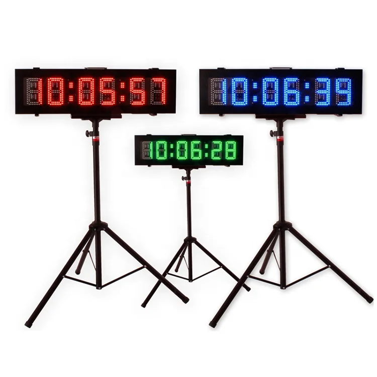 Jhering Double Sided Waterproof LED 6 Inch Outdoor Race Clock Remote Timer Race Timing Clock with Seconds