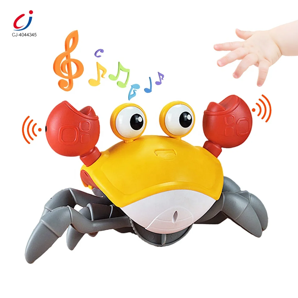 Chengji лидер продаж аккумуляторная игрушка для ползания детская музыкальная и светодиодная подсветка индукционный аварийный аккумулятор Электрический Краб домашних животных
