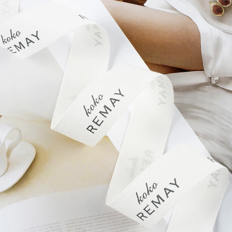 Designer customized printed packaging cotton gift ribbon with logo for gift wrapping