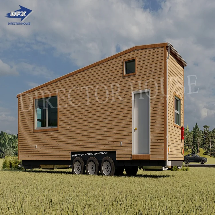 Modern prefab house on wheel tiny portable house modular home trailer
