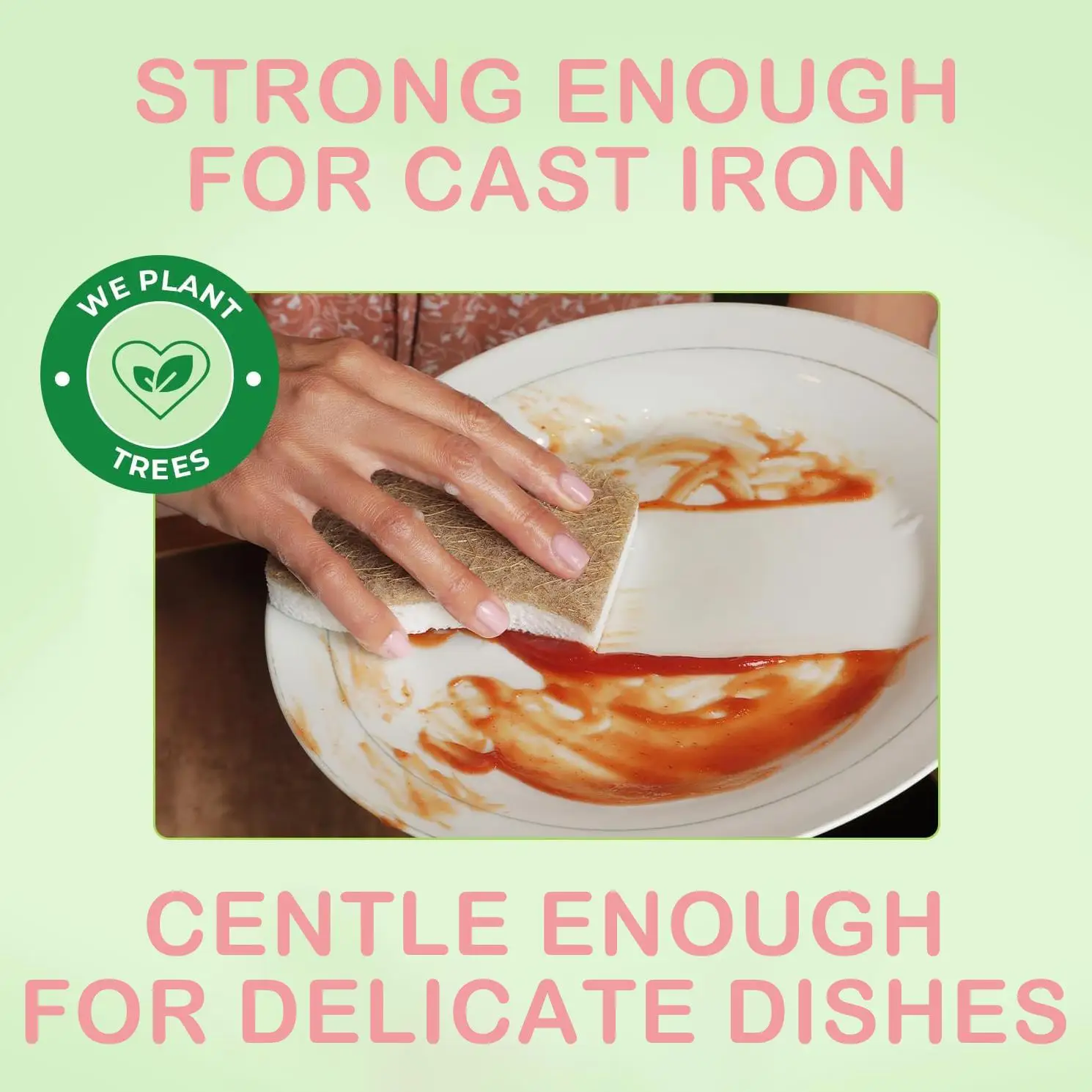 Wholesale  Biodegradable Natural Kitchen Sponge Compostable Cellulose and Coconut Walnut Scrubber Eco Friendly