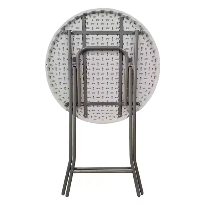 Outdoor Plastic Round Folding Table Steel Standings Hdpe High Top Bar Tables for Dining Rental Picnic