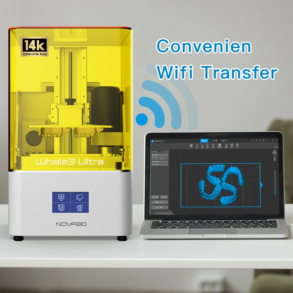 NOVA3D Whale3 Ultra 14K 10 Inch LCD UVdental  Resin 3D Printer for Dentistry Casting Mold Orthodontic Model