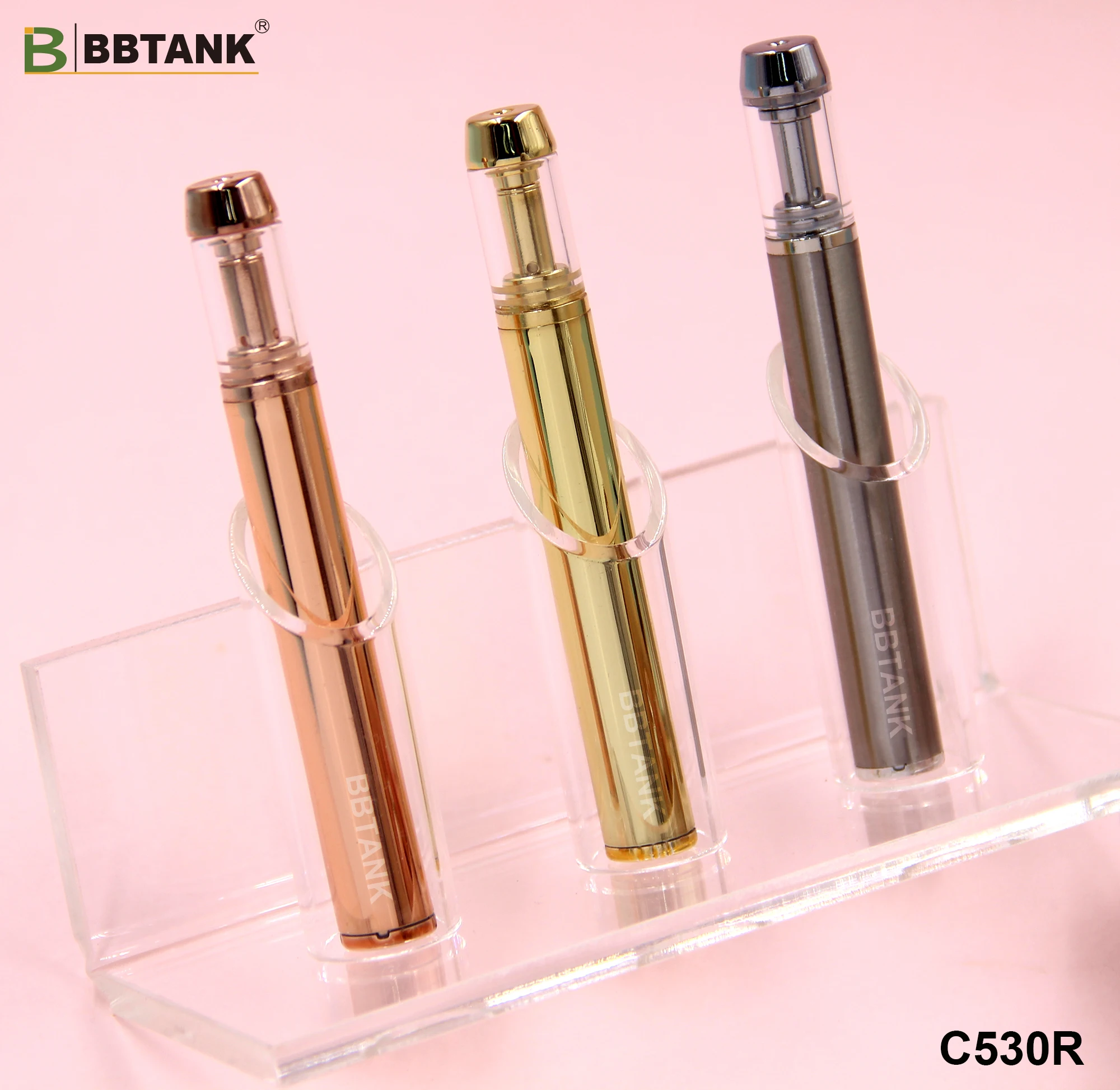 
Custom logo 0.5ml Wickless vape pen 530 mah ecig battery USB rechargeable rosin vaporizer pen Canada bbtank c530r 