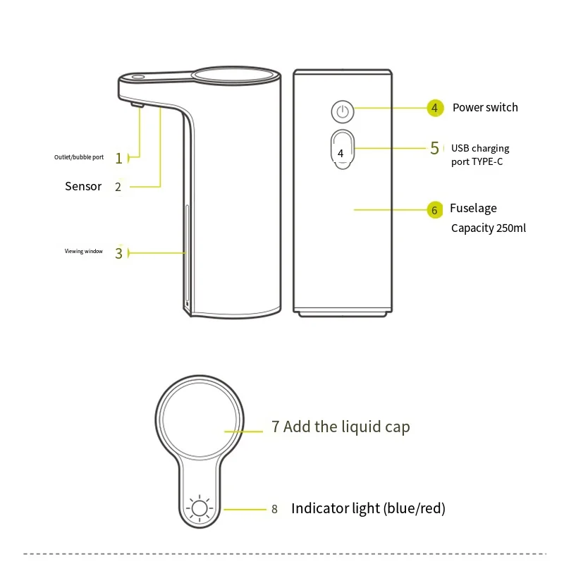 Premium Chrome Touchless Battery Operated Electric Automatic Soap Dispenser Adjustable Soap Dispensing Volume Control Dial