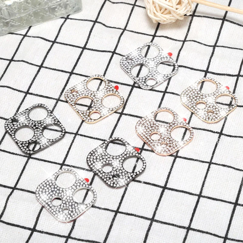 
Luxury Diamond 3D Tempered Glass Camera Screen Protector For iPhone 11 12 Pro Max Lens Protector 