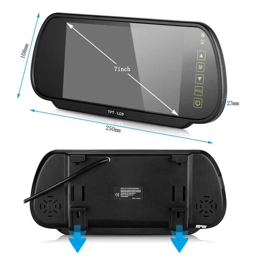 
iPoster hot-selling Reverse Camera & Parking Sensors Kit With 2 in 1 LCD TFT - LCD 7 Inch Mirror Monitor Screen 