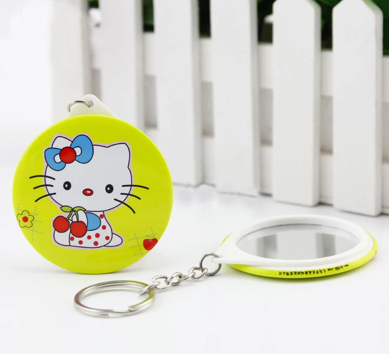2024 Hot Selling 58mm Button with Keychain Blank PVC Keychain Badge with Mirror Key Ring Metal Mirror Buttons Badges Materials