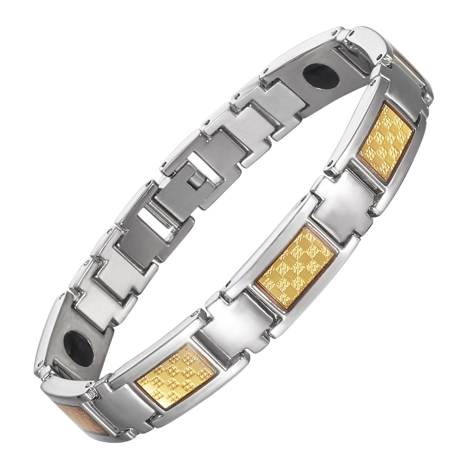 Wollet Unique Design Inoxydables Tarnish Free Magnetic Titanium Bracelet for Blood Pressure