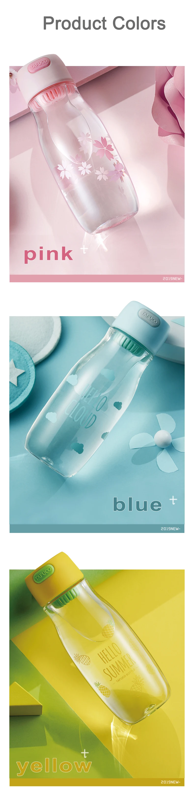 BPA FREE Tritan kids healthy sports drinking bottle 550ml water bottle with silicon rope