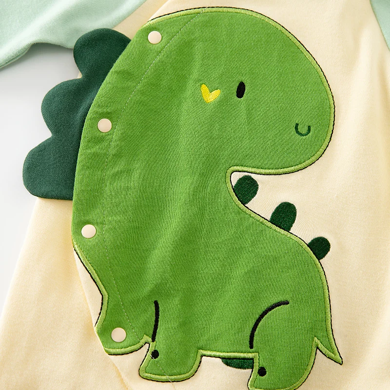Cotton long sleeve dinosaur pattern unisex newborn baby costume baby jumpsuit
