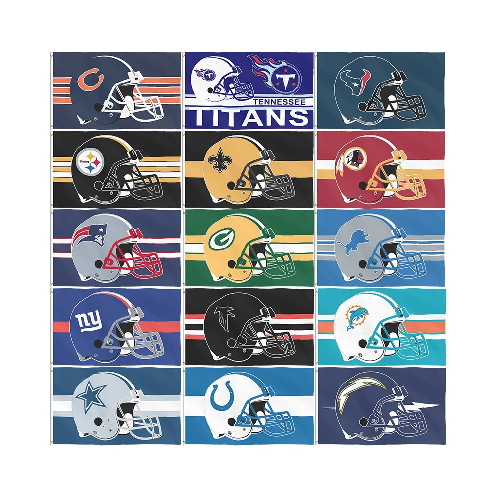 Wholesale All Custom Design Printing Digital Printing Team Sports 100% Polyester Banner NFL Flags