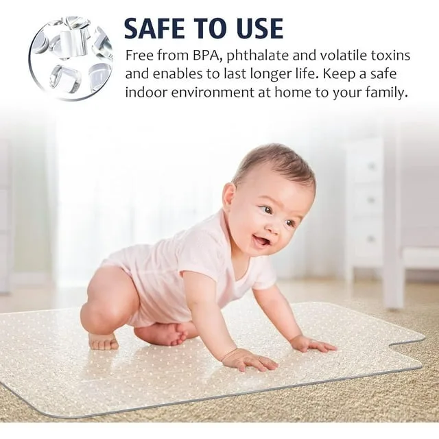 Floor Chair Mat Rectangular with Lip for Carpet Protector Products PVC Plastic Office Square Washable Anti Fatigue Kitchen Mat