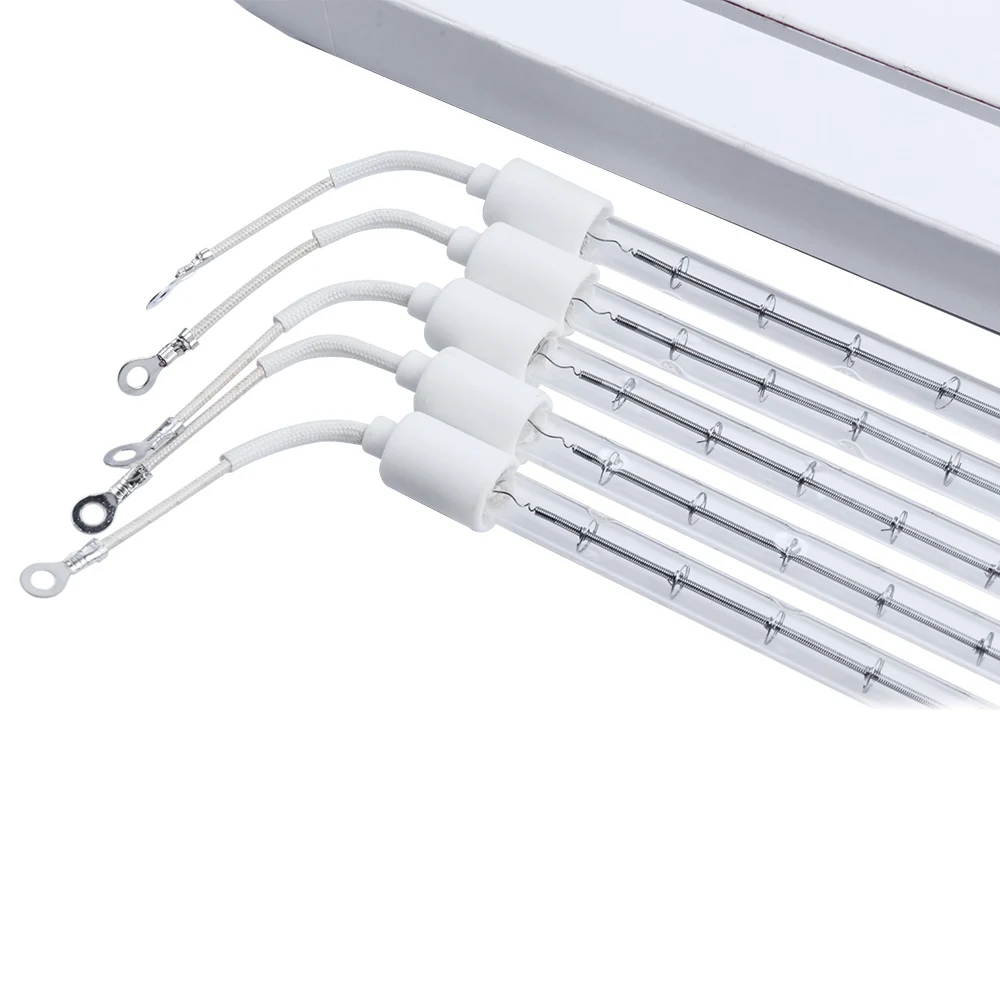1000W 220V 330Mm Single Tube Transparent Round Ceramic Head 70Mm Infrared Sauna Heat Ir Halogen Lamp