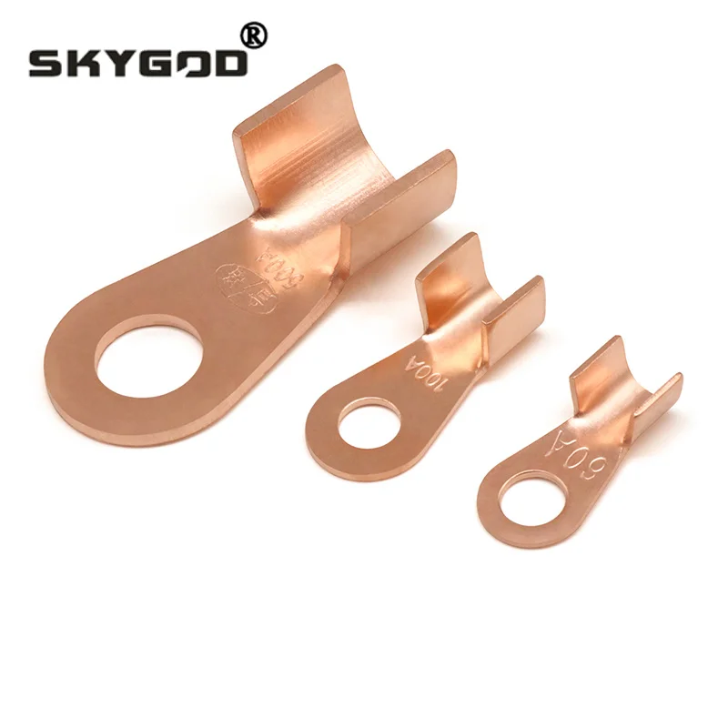 OT Type 3A-1000A Wire Terminal Red Copper Bare Nose Lugs Crimp Open Mouth Cable End Connector Splice