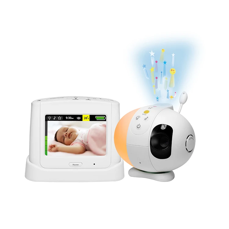 Wireless Night Vision Two-way Talk  LCD Display Baby Monitoring Camera 3.5inch Touchscreen Video Monitor with Starry Light Show