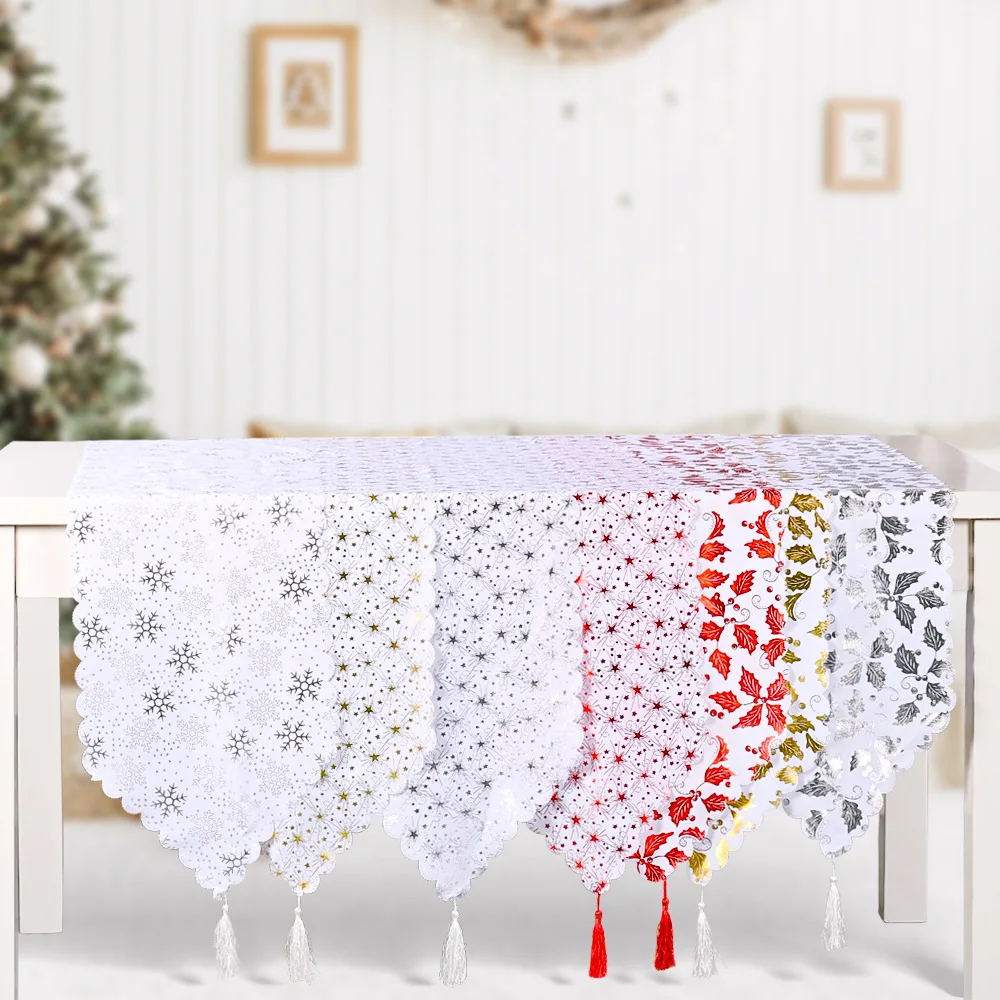 
HB-019 New table runner Christmas creative bronzing tablecloth 