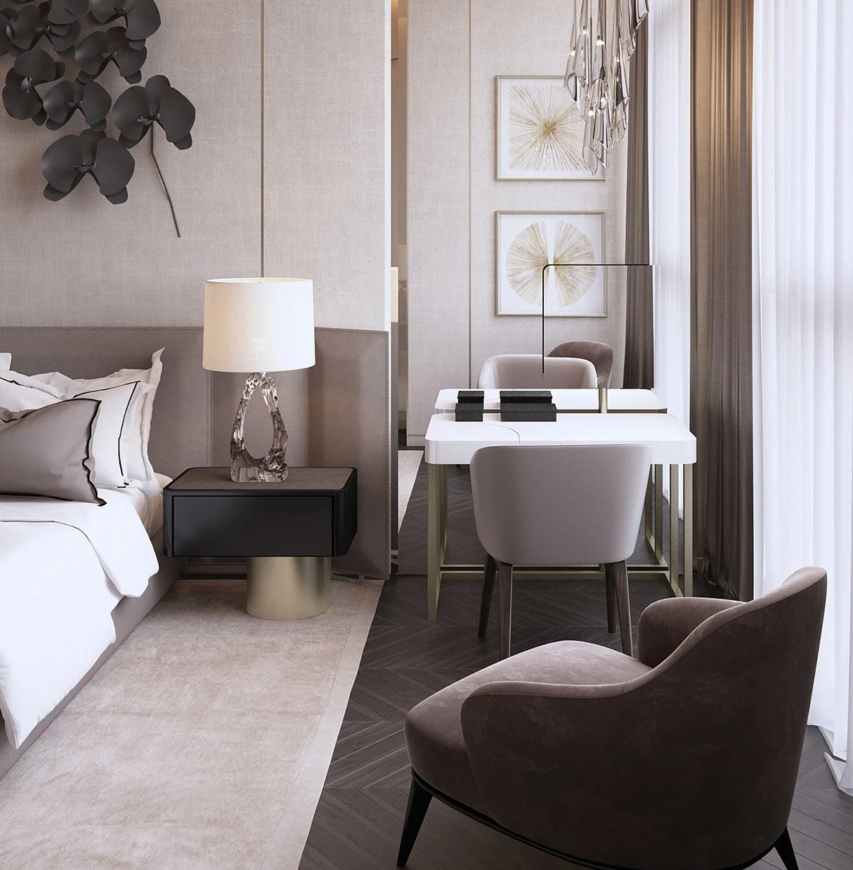 Bedroom Furniture modern simple fashion bedroom sets soild wood upholstered double side bed for home or hotel