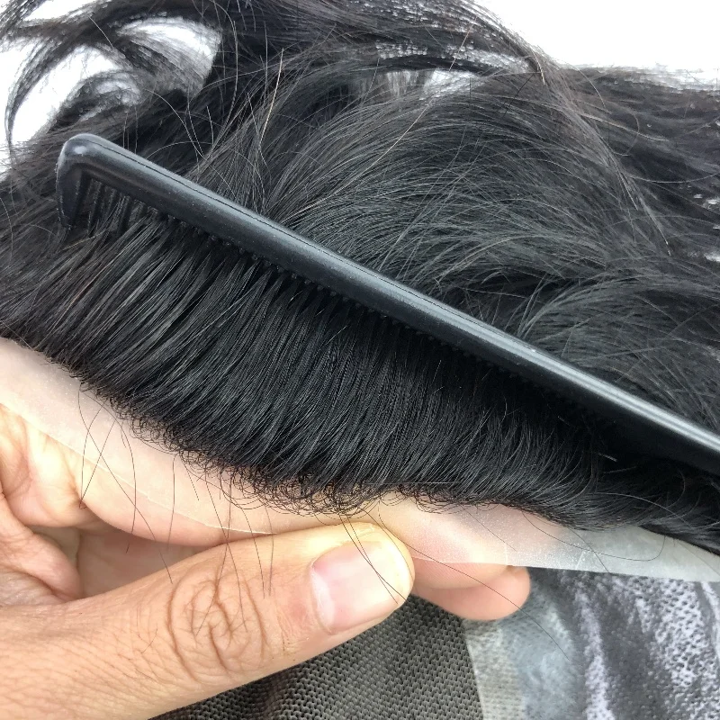 Emeda wholesale stock new Australia with 4cm pu Mens hair replacement system man wig for bald male