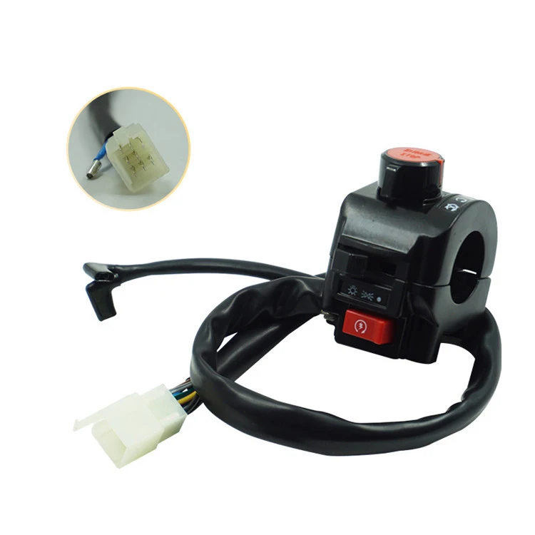Motorcycle Switches 22mm Handlebar Mount Switch Headlight Hazard Fog Light ON-OFF Aluminum Alloy With Indicator Light