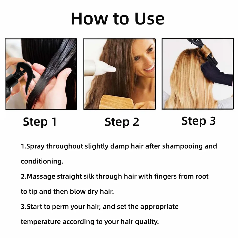 Private Label 200ml Heat Protectant Spray Nourishing Shine Mist Anti-frizz Conditioning Hair Spray Heat Protector Spray