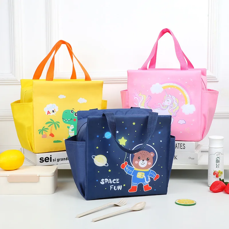 Kids Lunch Bag For Boys Girls Insulated Shoulder Soft Lunch Bag Student School Cute Lunch Cooler Bags