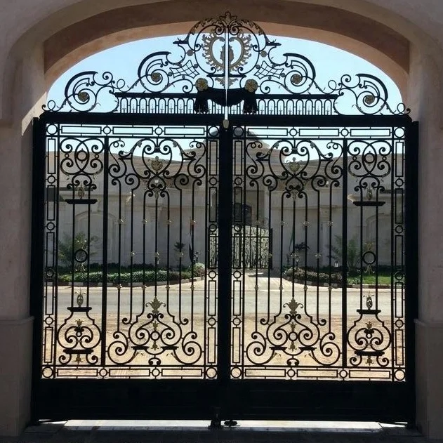 European style modern house grill designs front door wrought iron main gate for garden