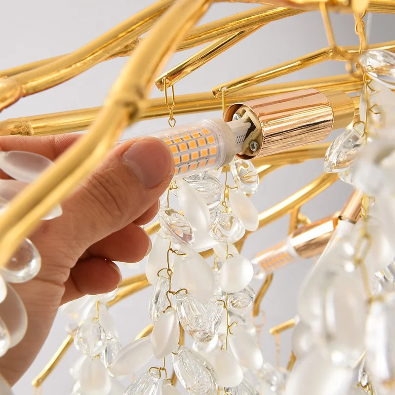 47.2in Overseas spot low shipping rectangular branch aluminum brass crystal pendant chandelier for restaurant kitchen lighting