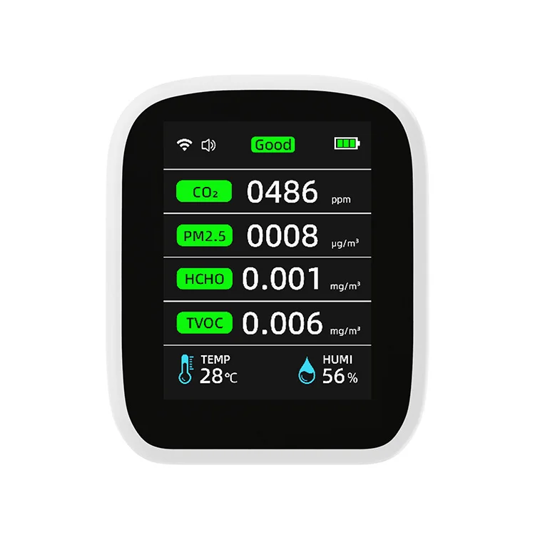8 in 1 Greenhouse Tuya PM2.5 WiFi Smart NDIR co2 PM2.5 Sensor indoor Air quality Monitor portable co2 Monitor