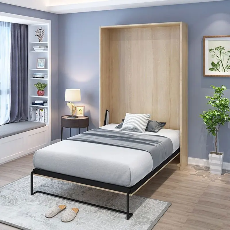 High Quality Modern Integrated Design Vertical Hydraulic Silent Lifting Space Saving Hidden Murphy Wall Bed for Apartment