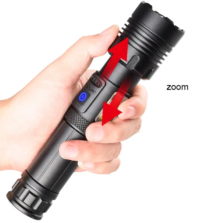 long range high power 5000 lumen multi function rechargeable P90 led hand searchlight hunting flashlight torch lamp
