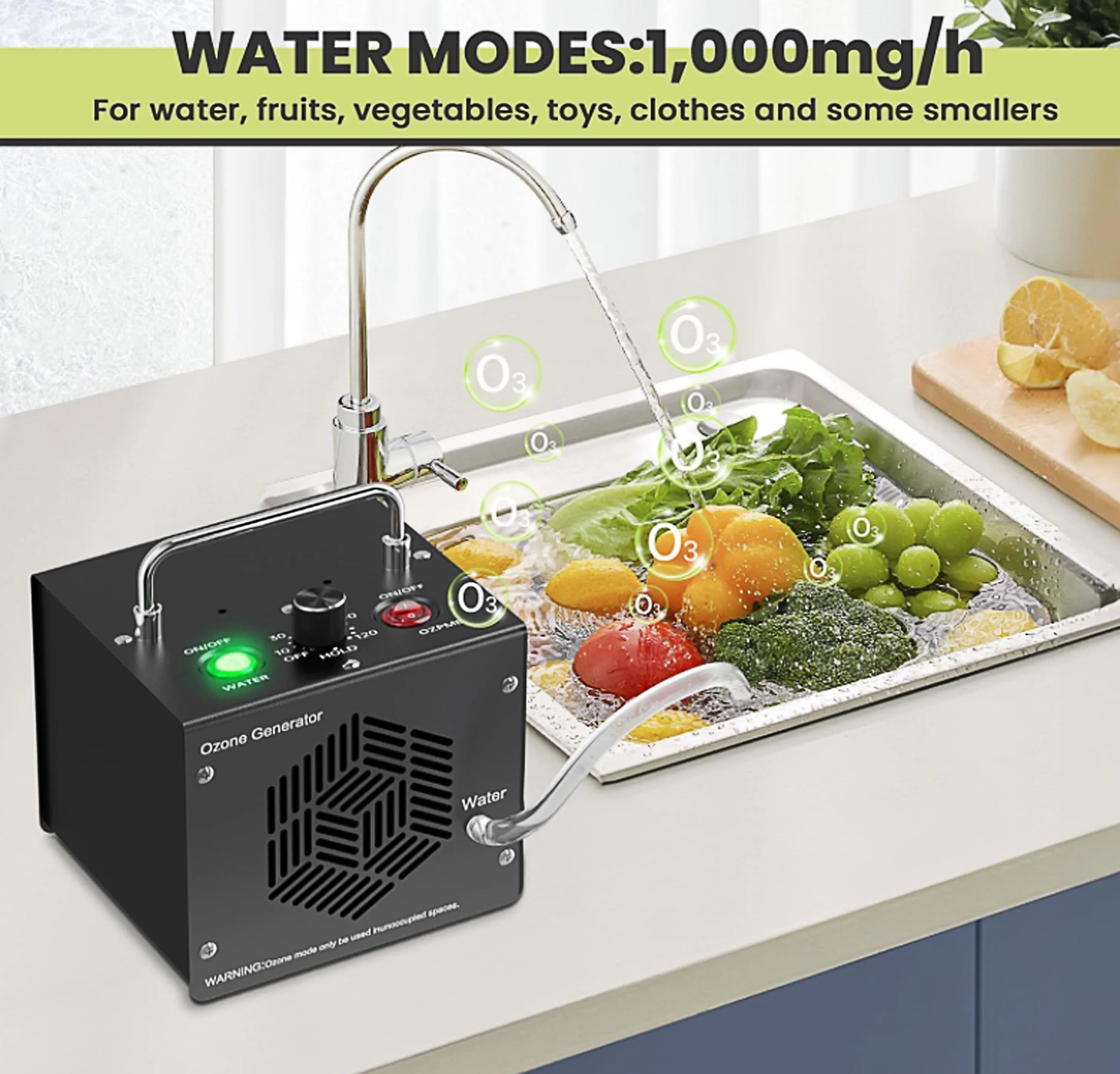IGENU 0zone Generator for Water & Air - for Car/Home/Smoke/Pet Odor, Black,ozone generator for sale