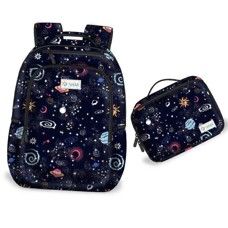 Custom Logo Fashion Waterproof Kids Teenager Student High Quantity School Bags Set 2 Pieces School Bags For Boys And Girls