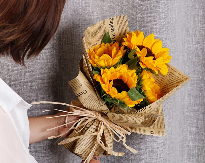 45 sheets/ pack 40 sheets Per Bag Vintage Kraft Paper Newspaper Gift Wrapping Paper Flower Wrapping Paper