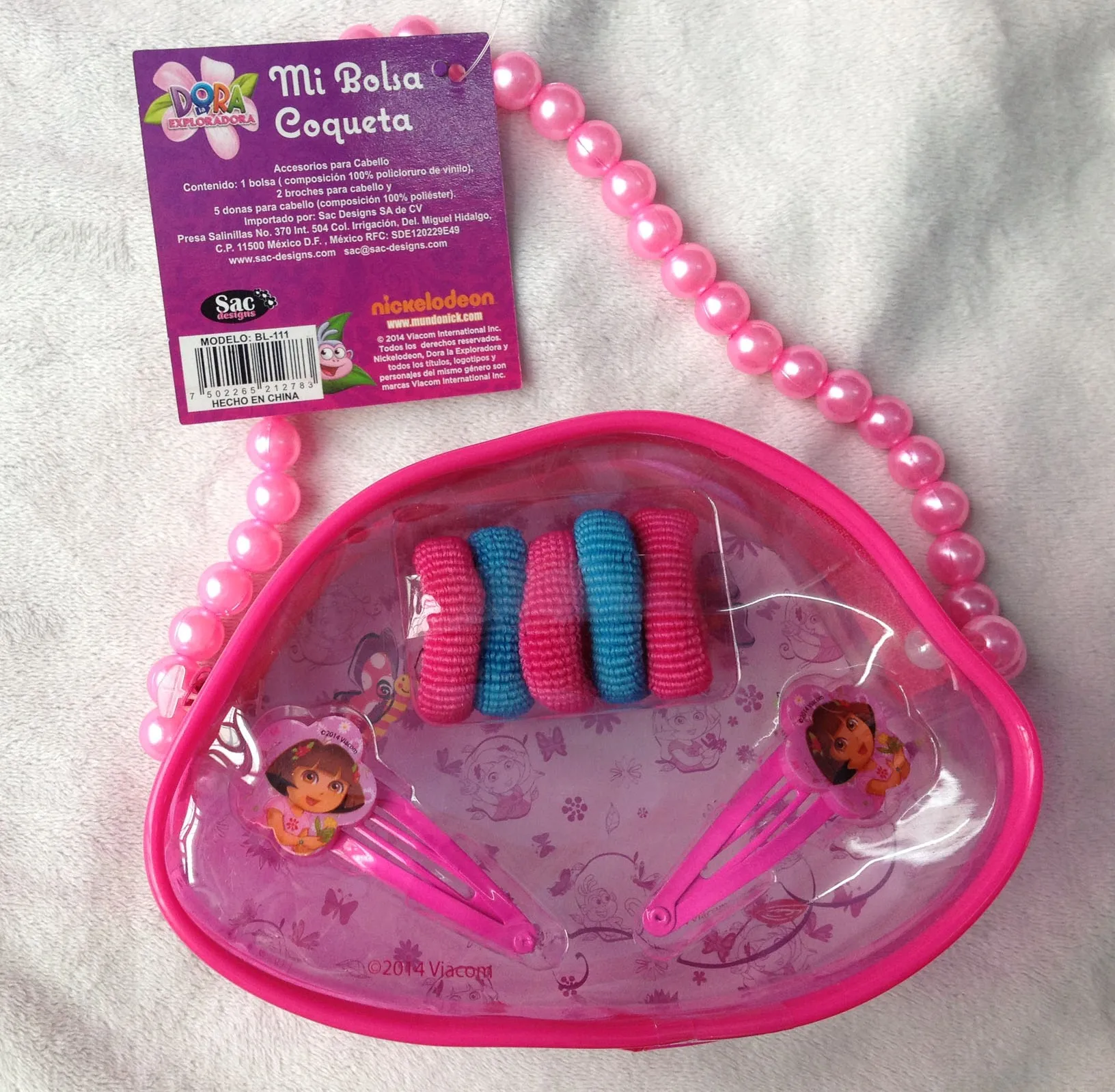 
2015 dora nickelodon hair elastic bands and mirror with bag 