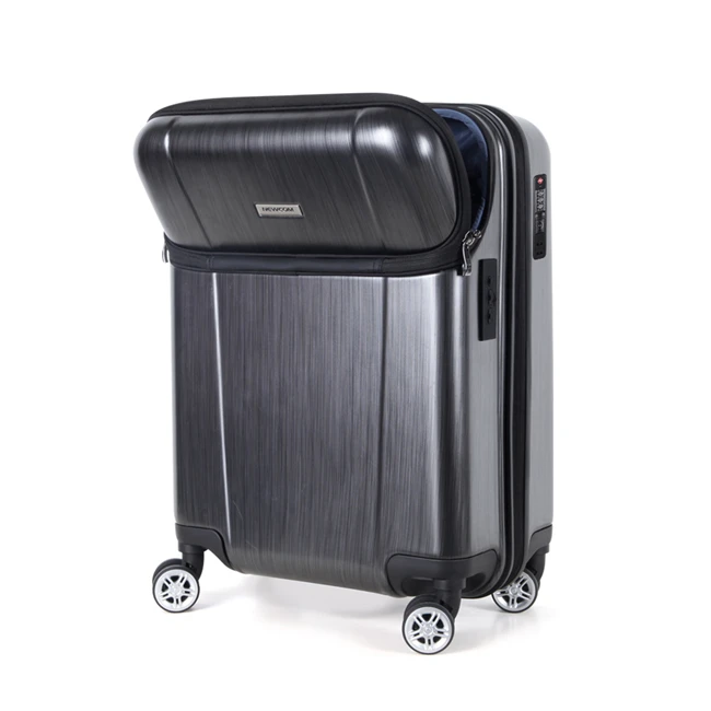 2021 Newest abs +pc 20 inch front pocket USB Charging trolley case travel bag luggage