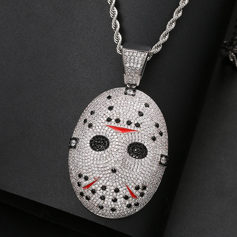 Custom Horror Scary Ghost Halloween Gift Jason Voorhees Mask Pendant Kids Skelteton Halloween Charms Pendants