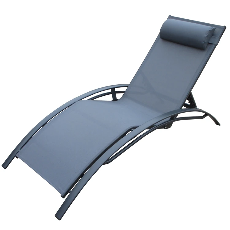 Outdoor/garden/pool/patio used color strong optional aluminum adjustable sun bed lounge chair