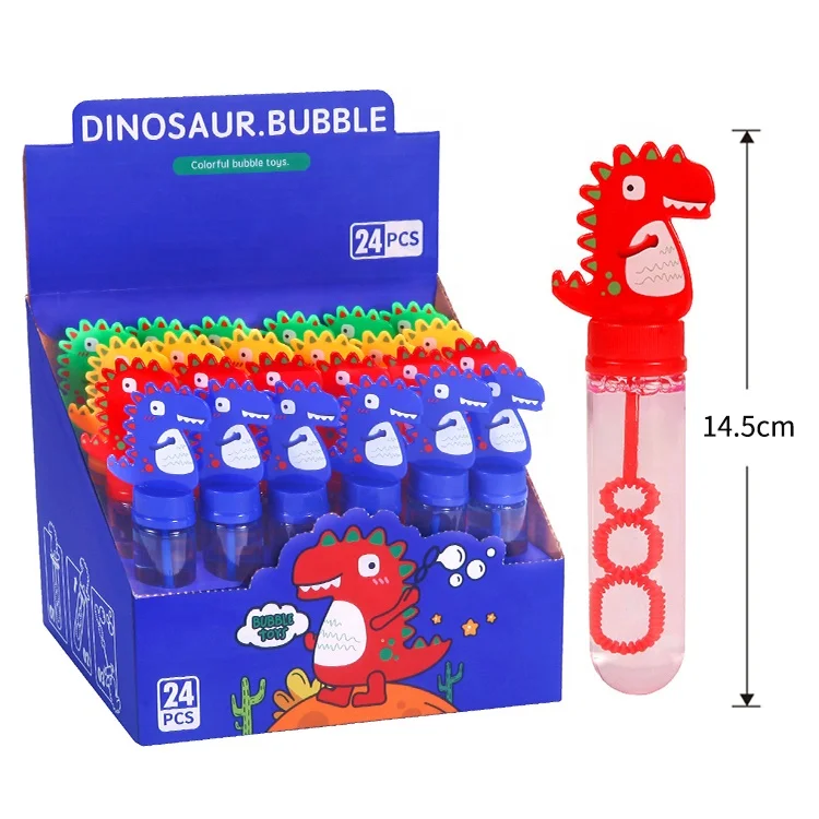 Kids summer outdoor toy Cartoon mini dinosaur bubble wands colorful animals bubble toys