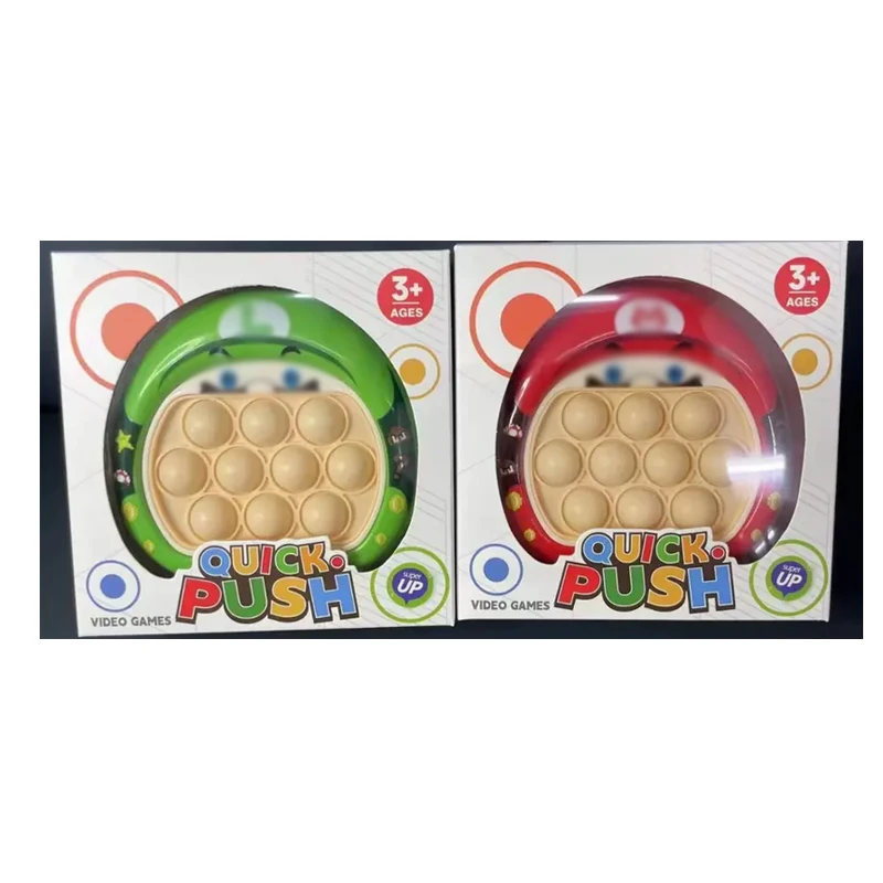 Quick Push Game Electronic Pop Spider-mans Marioes  Light Up Game For Kids Push Puzzle Sensory Fidget Toy Puzzle Fidget Game