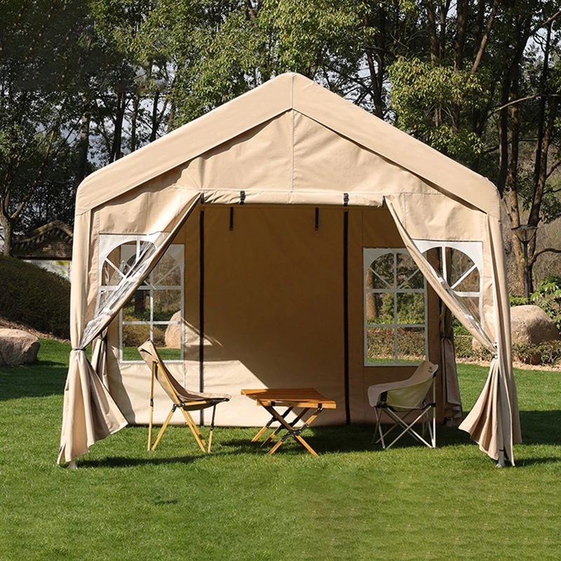 Outdoor Gazebos with Window Simulation Church Windows Curtains for Pop-up Canopy Portable Activities Tent