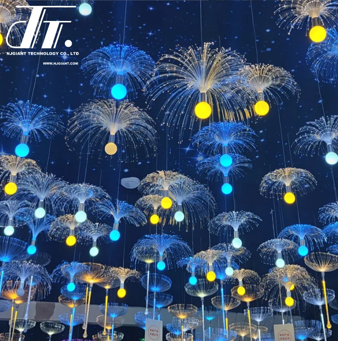 Theme park lighting outdoor waterproof easy installation LED fiber optic jellyfish lamp