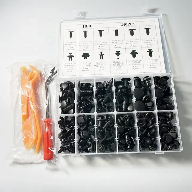 Hot selling Bumper Retainer Clips Car Plastic Rivets Fasteners Push Retainer Kit Most Popular Sizes Auto body clips Set