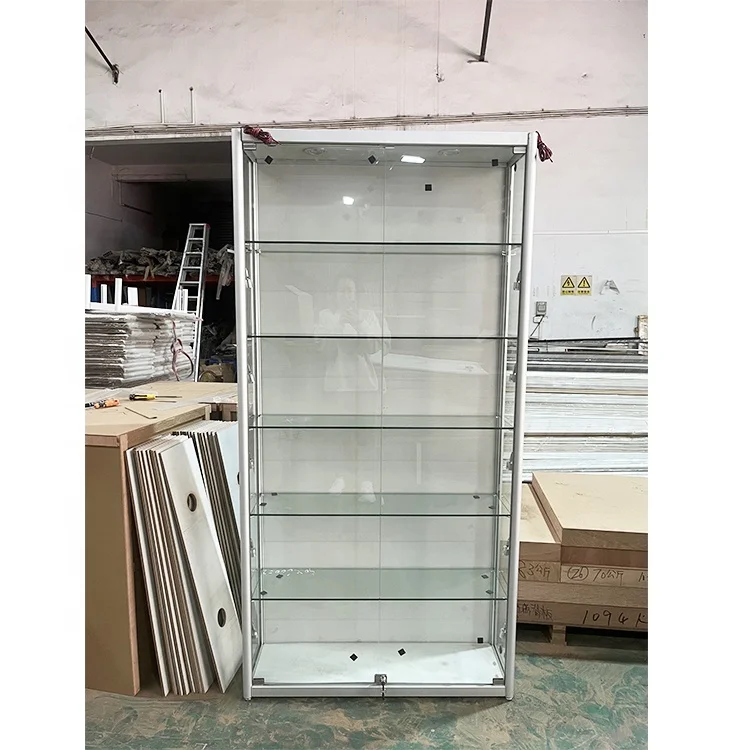 Top Selling Free Standing Shop Glass Showcase Design/  Full Vision Showcase Display Cabinet
