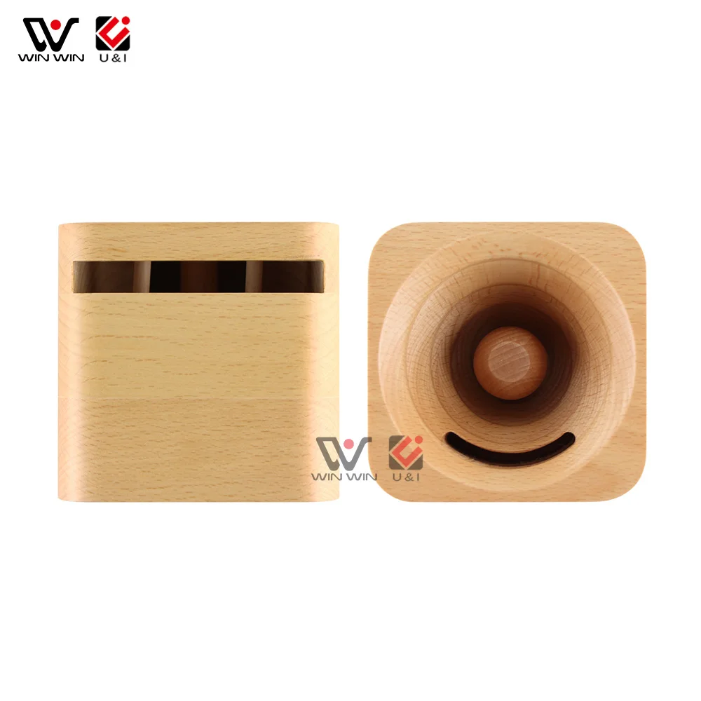 New Design Portable Eco Friendly Maple Cherry Cellphone Wooden Phone Speaker