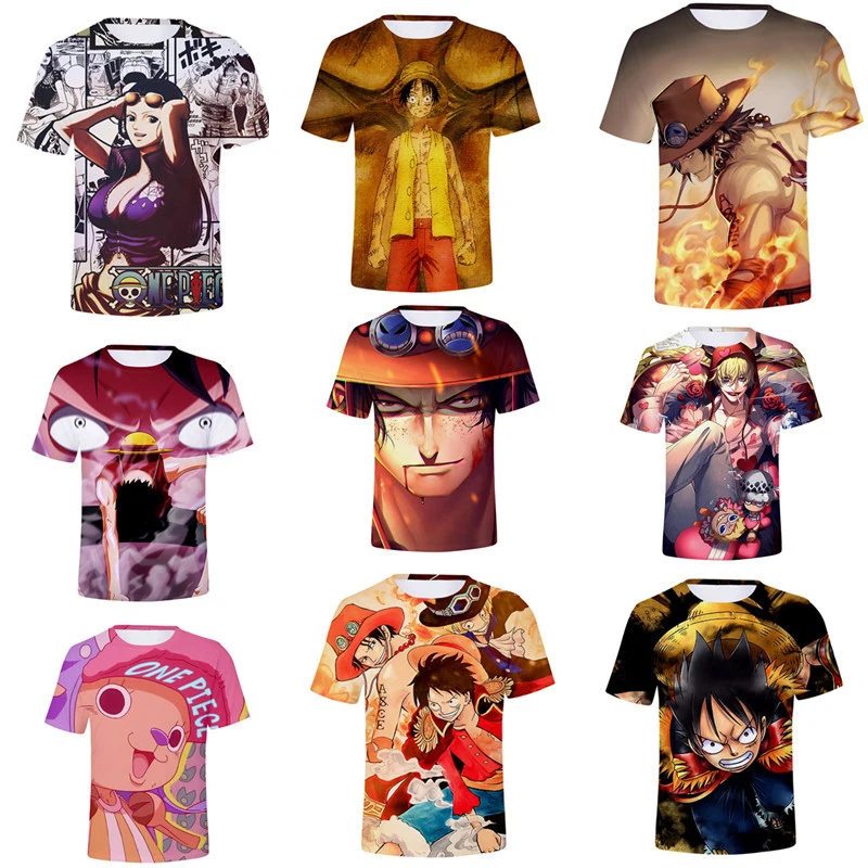 2023 camisas de poliester para sublimation one piece luffy anime digital print shirt 3d t shirts designs one piece tee shirt